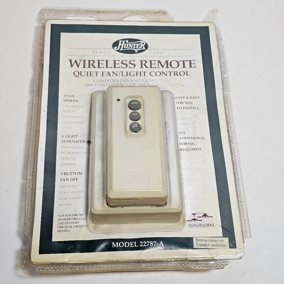 READ-Hunter Wireless Remote 22787-A Quiet Fan Light Control 3 Speed 6 Light - Picture 1 of 9